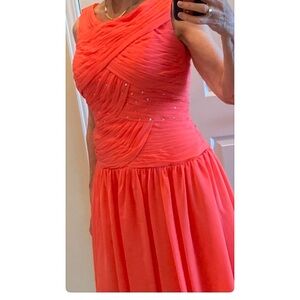 Cruising/wedding/party? Elegant unique Coral chiffon dress